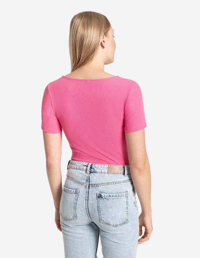 T-Shirt - Schlüsselloch-Ausschnitt