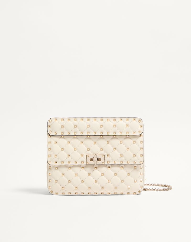 Bolsa média Rockstud Spike em couro napa.