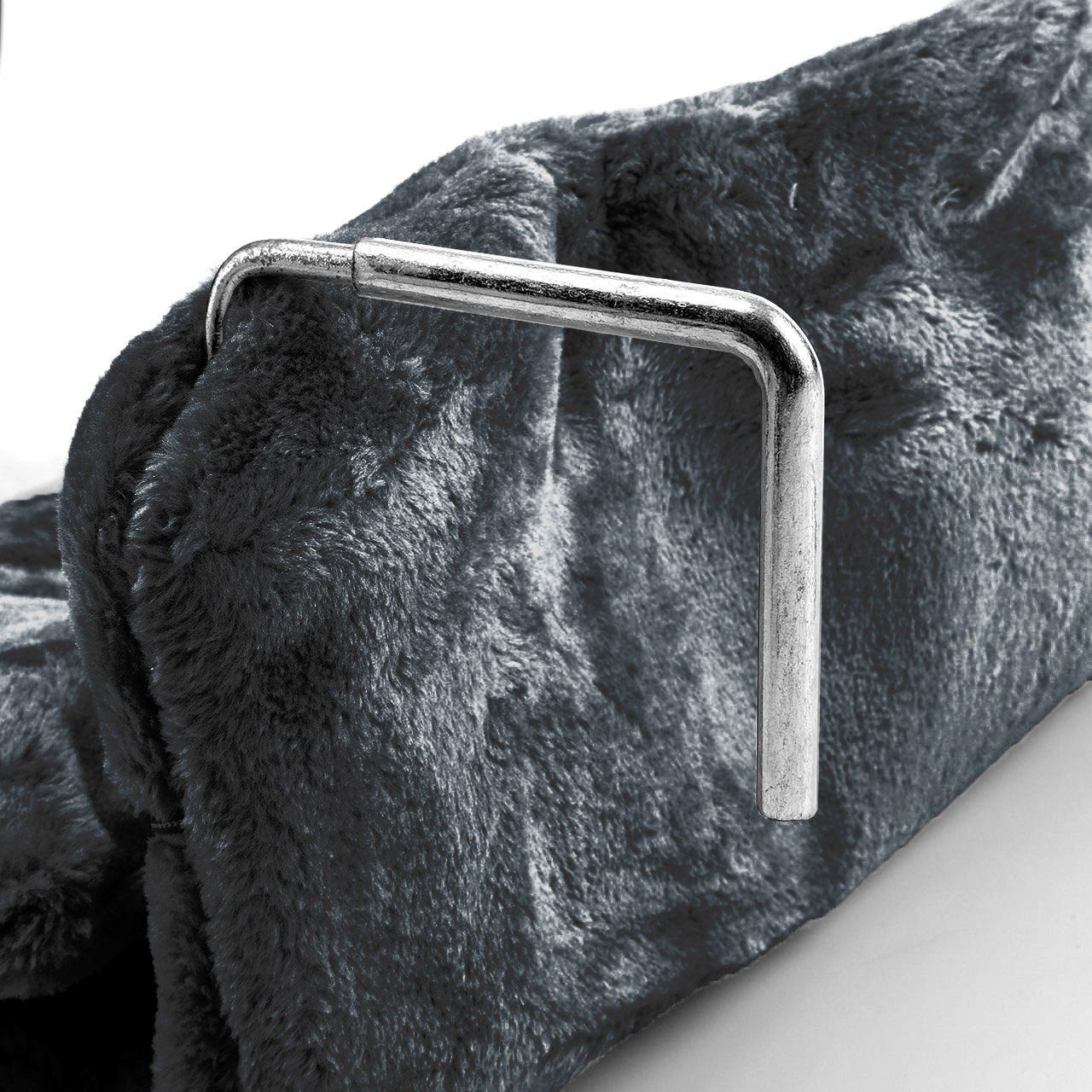 Canadian Cat Company Katzen-Hängematte Kuschelsack - Kuschelbett für die Heizung, verstellbar - Anthrazit, Plüsch, Mit Haken zum Einhängen an Heizungen mit einer dicke von 10 - 12cm