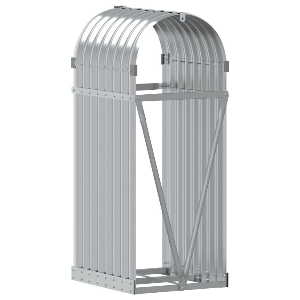 vidaXL Kaminholzregal Kaminholzunterstand Silbern 40x45x100 cm Verzinkter Stahl, BxTxH:40x45x100 cm