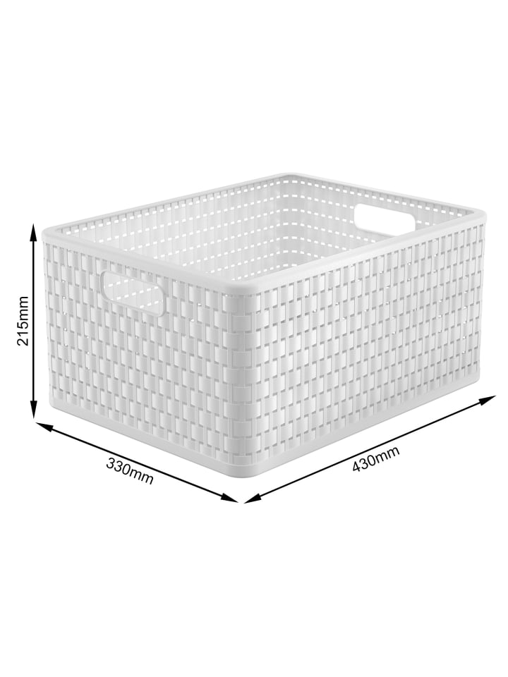 Rotho 3er-Set Aufbewahrungskorb 28l COUNTRY in Weiß günstig kaufen onesize