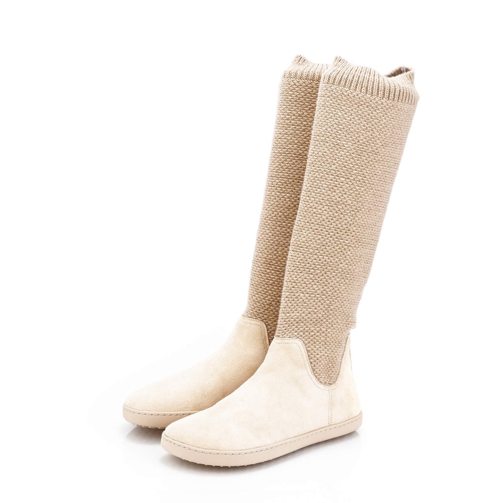 Shapen Knitty Vanilla Leather Barfußstiefel