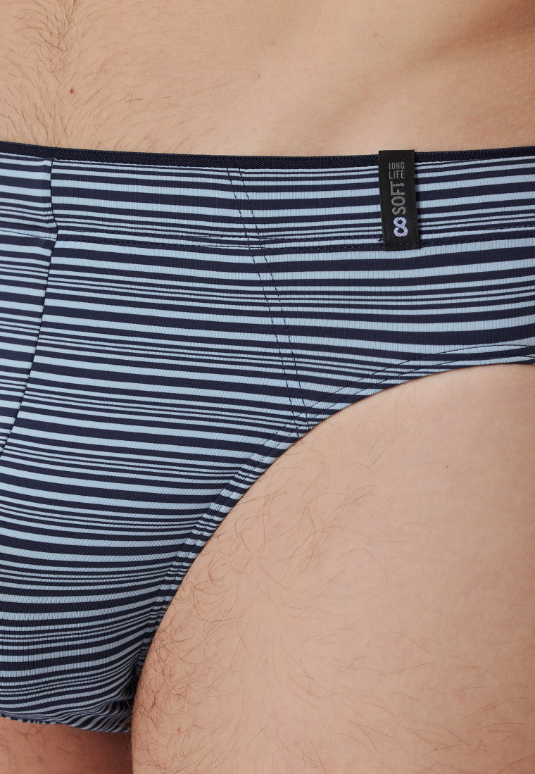 Supermini Modal Streifen blaugrau - Long Life Soft