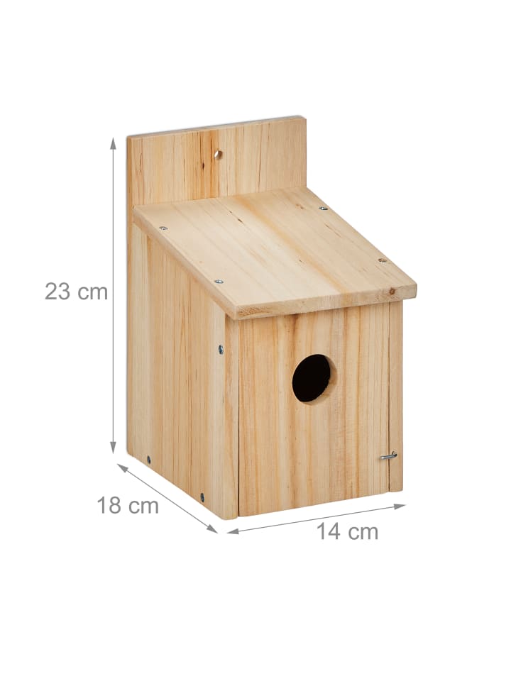 relaxdays 2 x Nistkasten-Bausatz in Natur - (B)14 x (H)23 x (T)18 cm günstig kaufen onesize