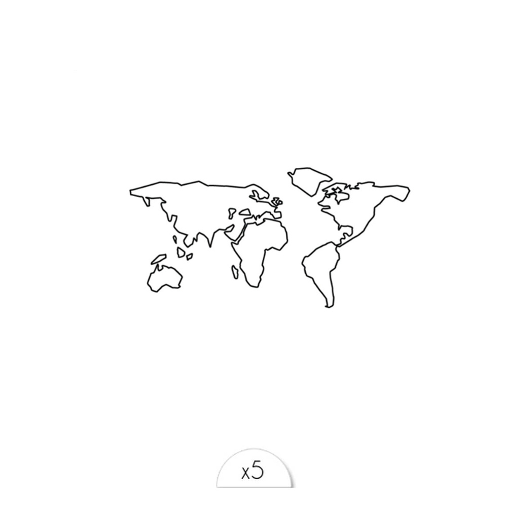 Sioou Carte du monde Tatouage éphémère