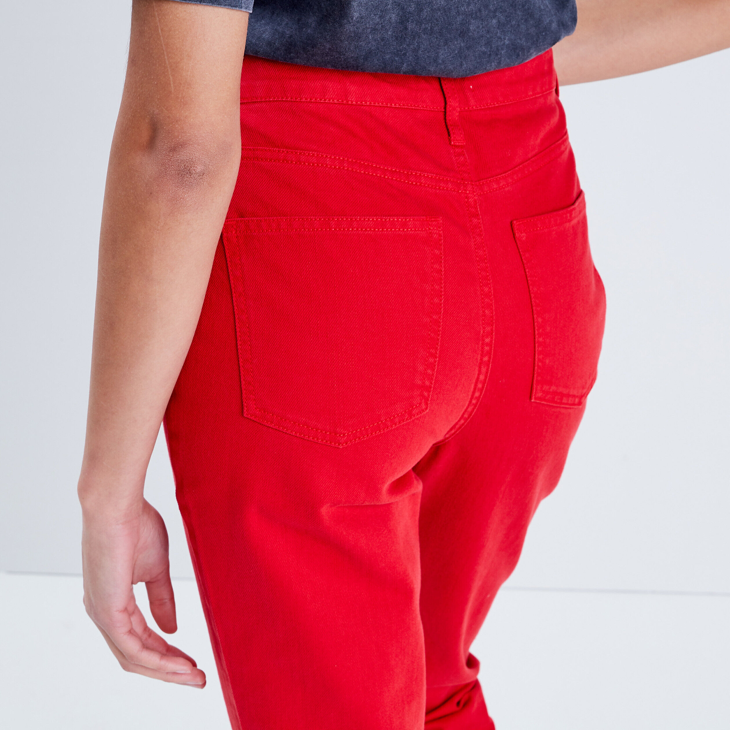 Jeans regular 7/8ème rouge femme | Cache Cache