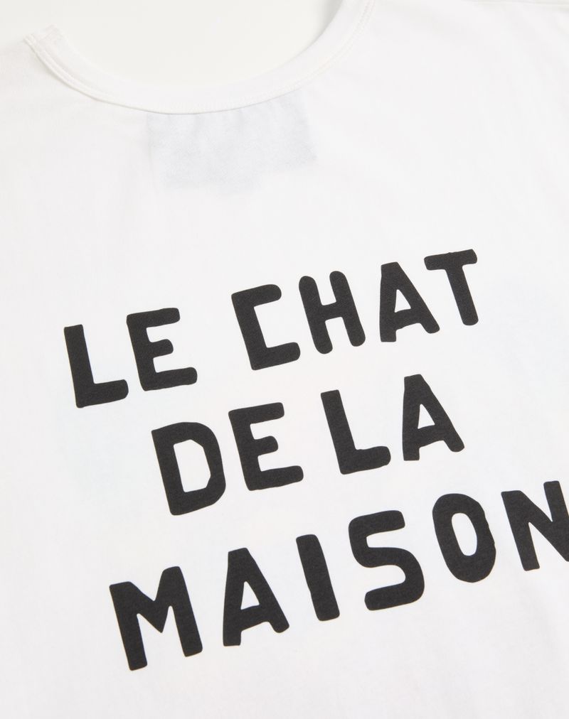 Valentino Bomuld T-Shirt med Le Chat De La Maison Print