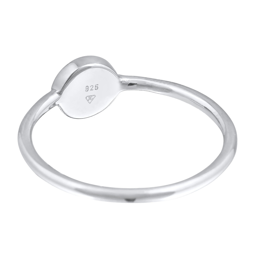 Elli Elli Bague Femmes Pile Solitaire Filigrane avec Émail Noir en Argent Sterling 925 Bague
