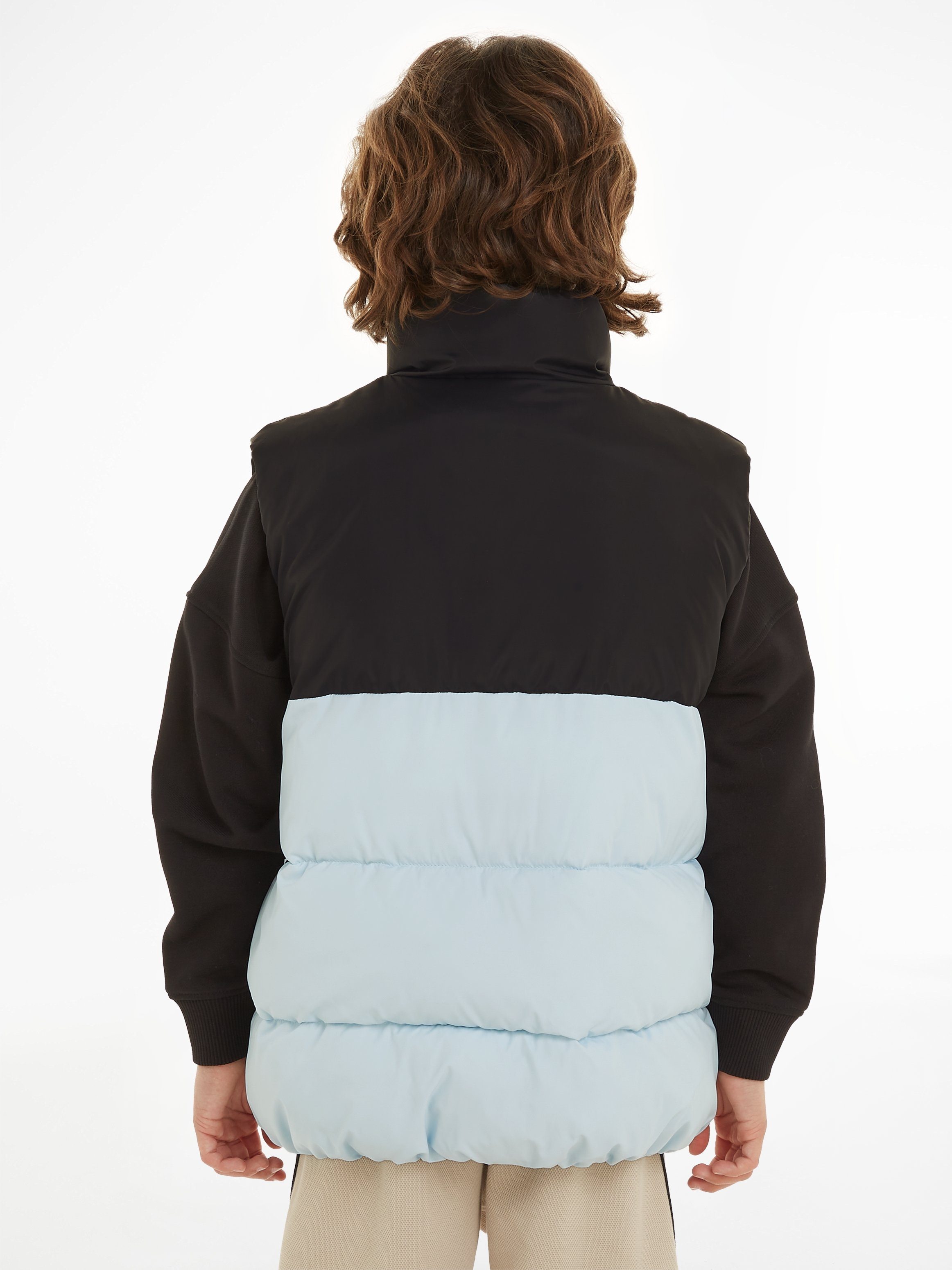 Calvin Klein Jeans Steppweste NYLON COLOR BLOCK PUFFER VEST mit Logodruck