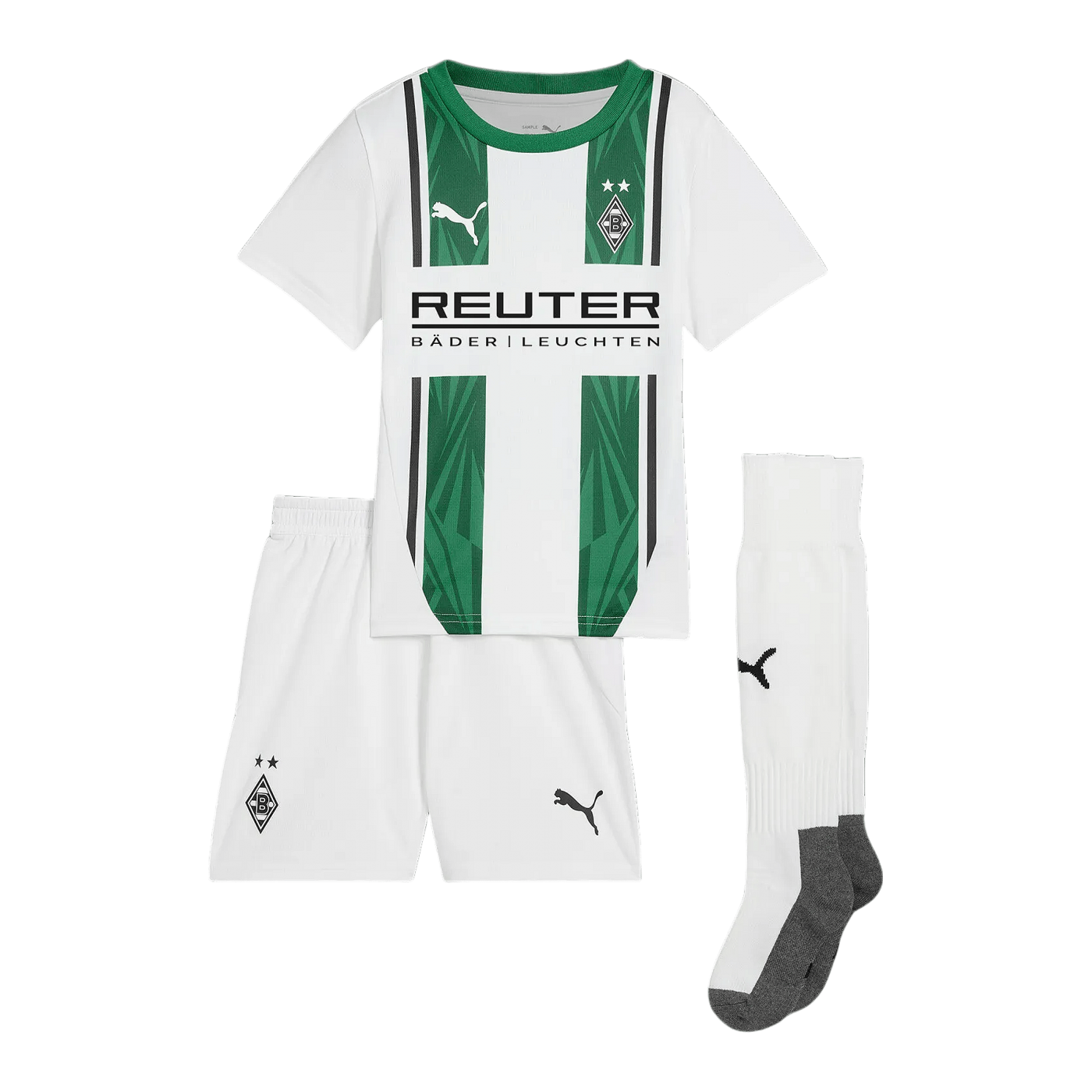 PUMA Borussia Mönchengladbach Minikit Home mit Sponsor 2024/2025 Kids Weiss F01