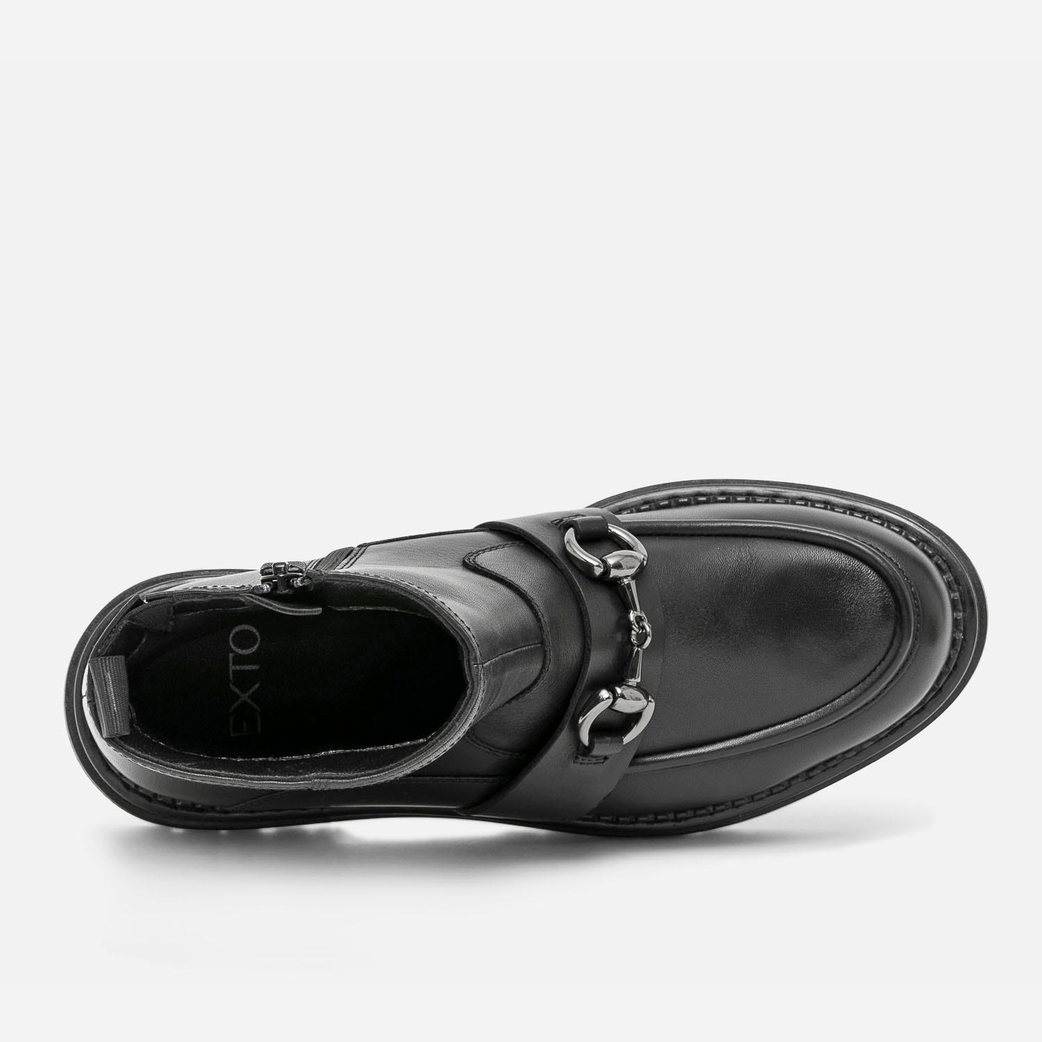Boots TEXTO noir en cuir avec mors