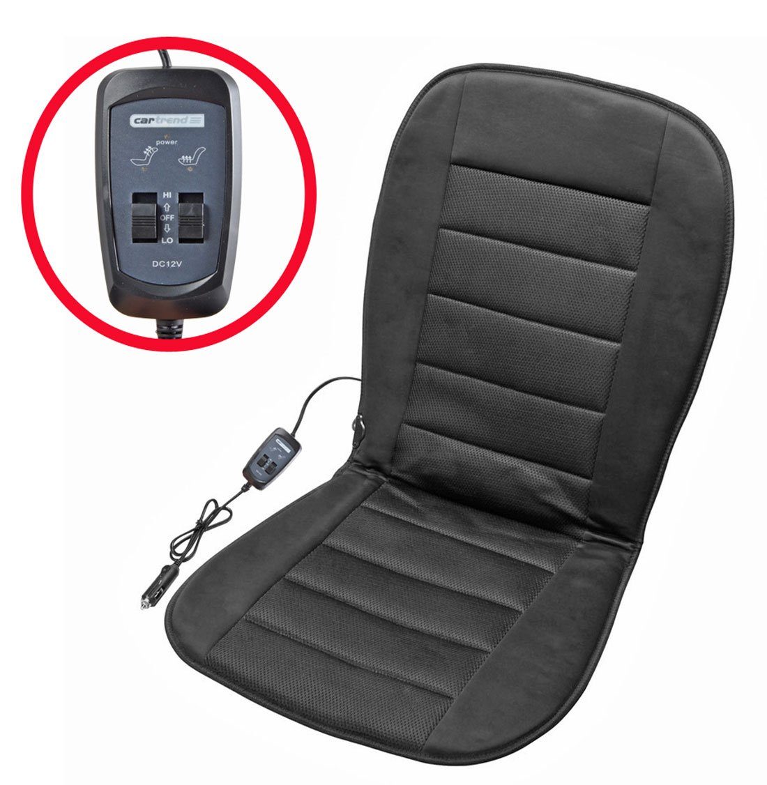 Cartrend Heizkissen SET 2 x Auto Sitzheizung CARBONHEIZMATTE getrennt Sitz & Rückenfläche, Turbo Plus Sitzheizung mit Carbonheizmatte