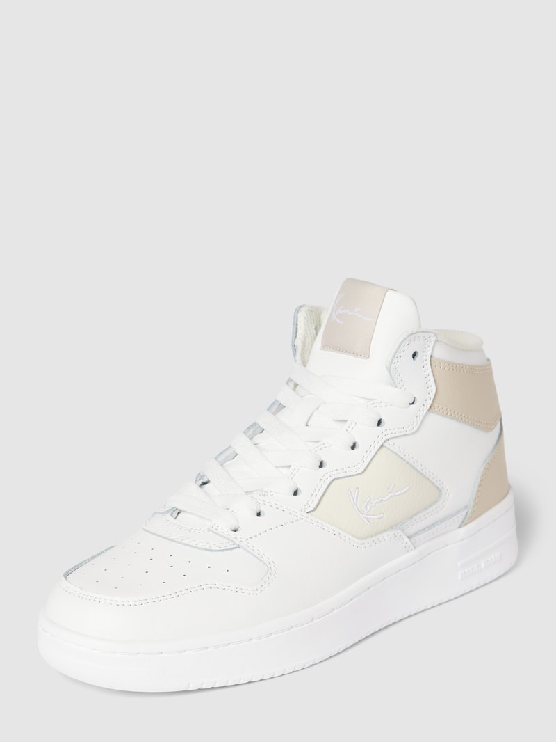 High Top Sneaker mit Label-Detail in beige
