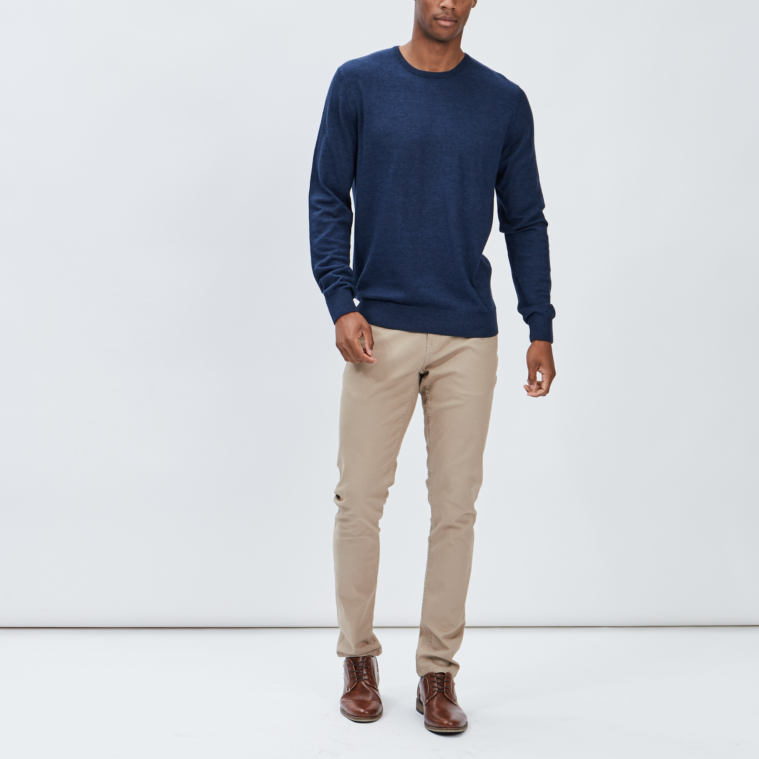 Pantalon droit en coton sable homme | La Halle
