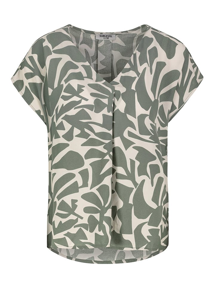 Sublevel Bluse in Oliv/ Weiß günstig kaufen
