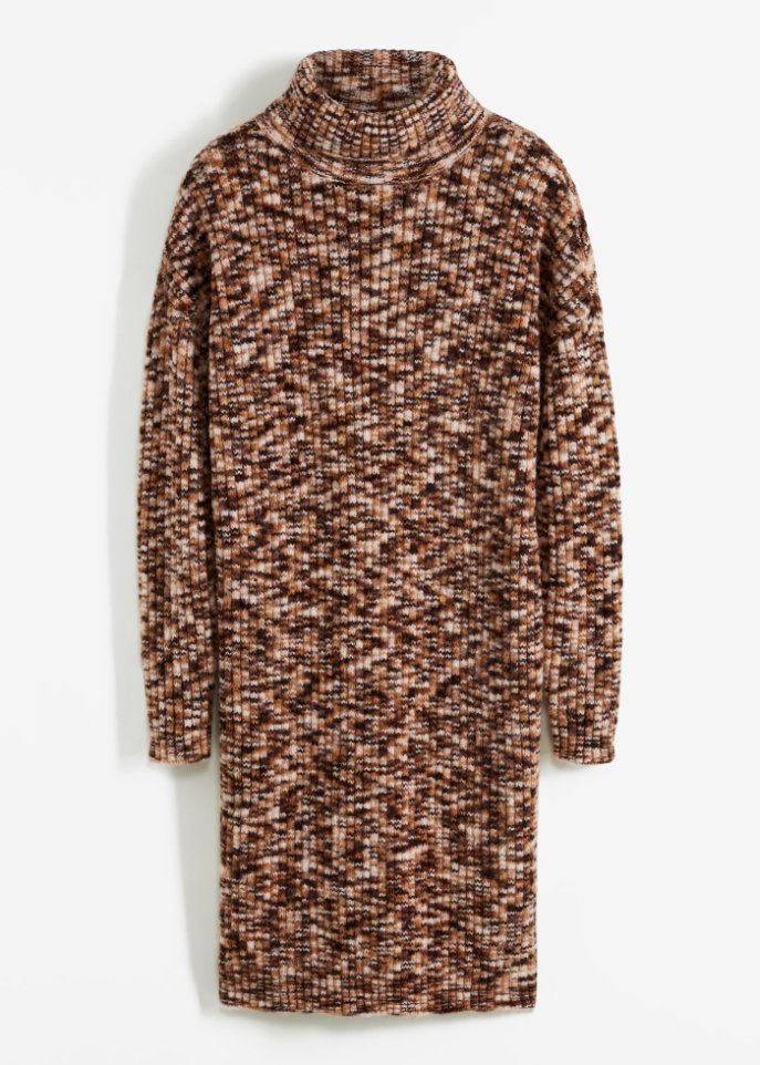 Strickkleid mit Rollkragen aus recyceltem Polyester