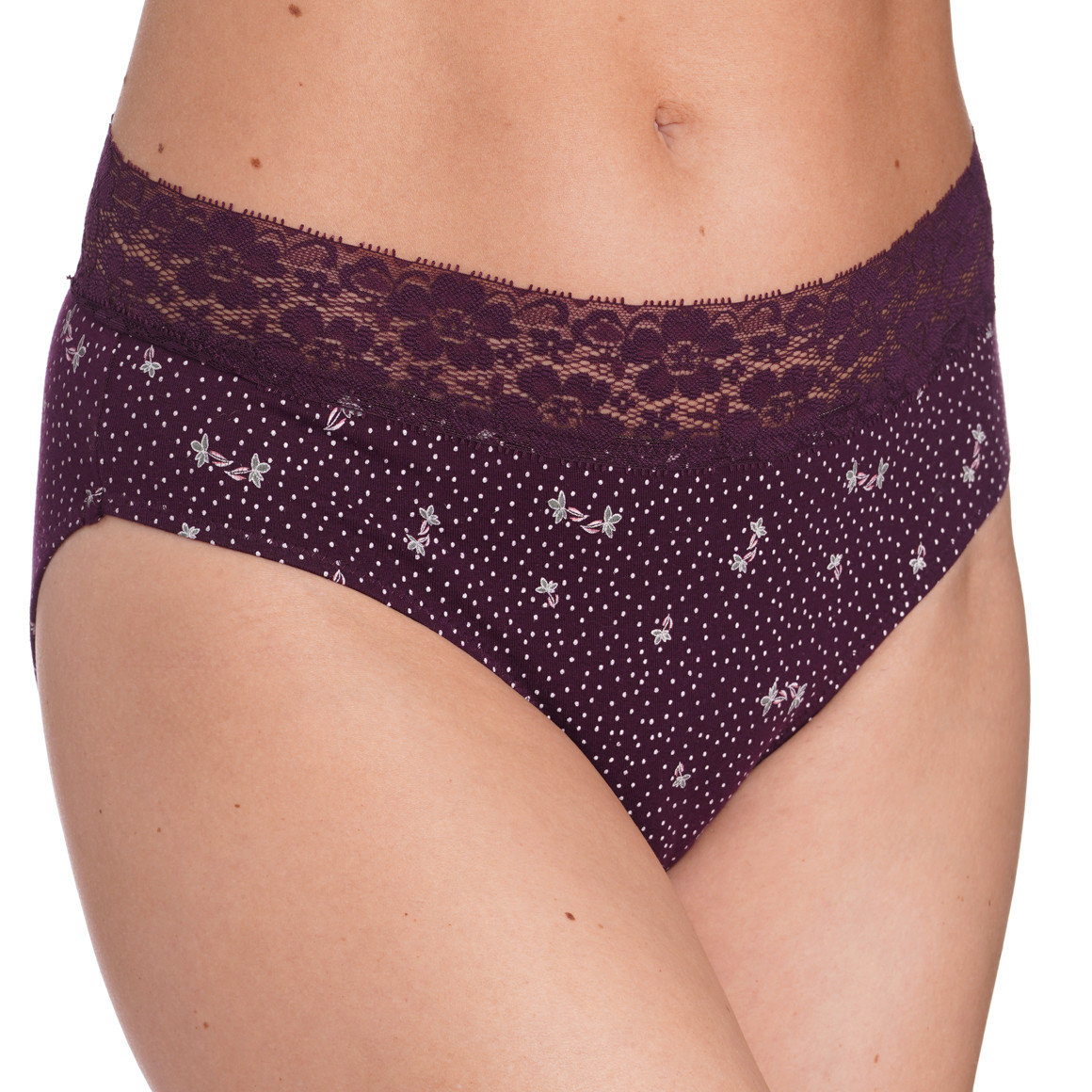 5 Damen Slips mit Spitzenbund