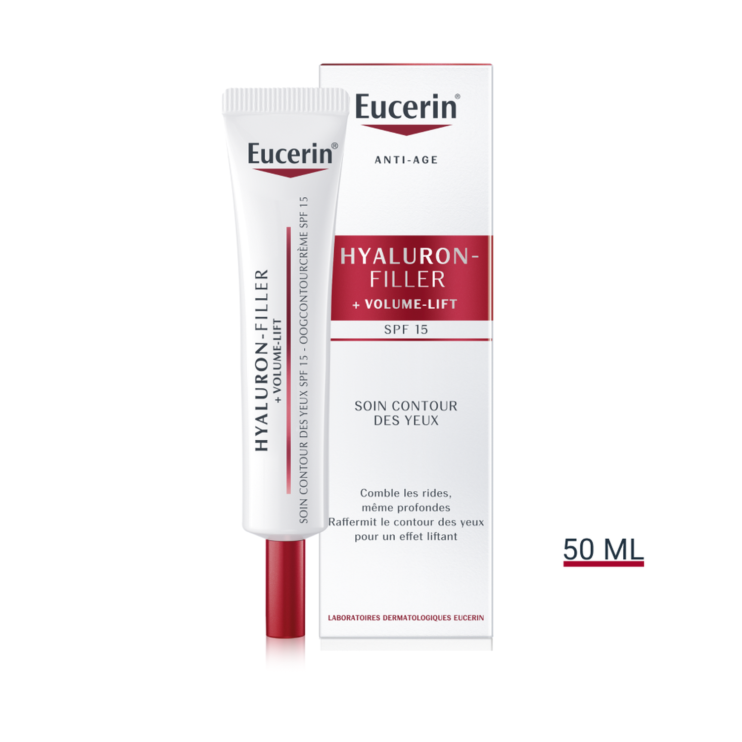Eucerin Hyaluron-Filler Volume-Lift SPF15 Soin Contour des Yeux Volumisateur - Tous Types de Peaux