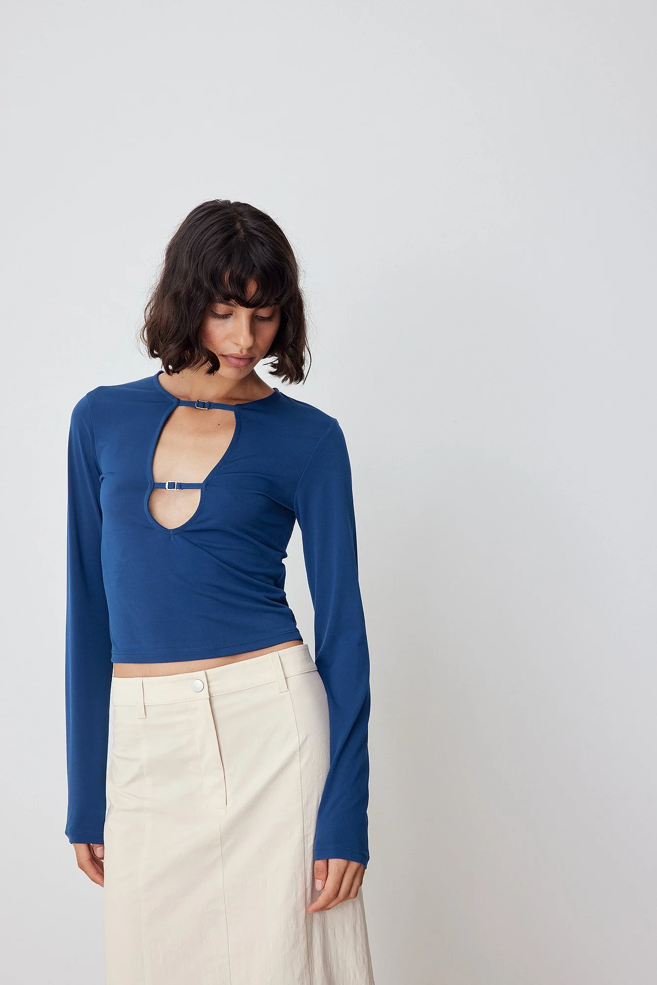 Jersey-Top mit Schnallendetail
