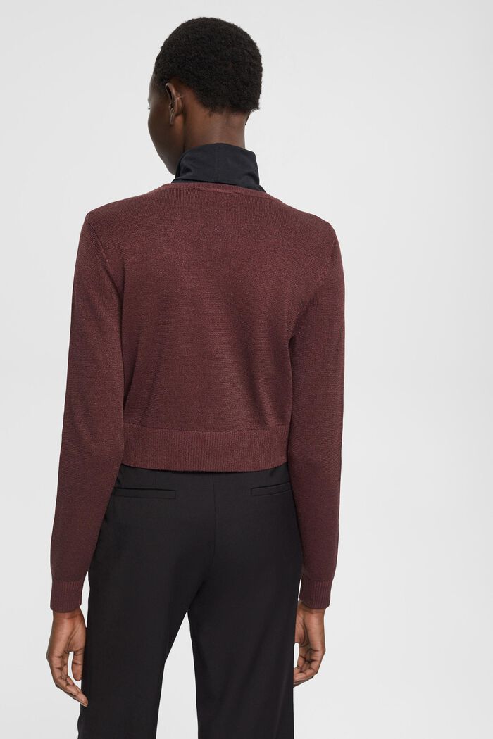 Kurzer Cardigan mit V-Ausschnitt und Glitzer-Effekt