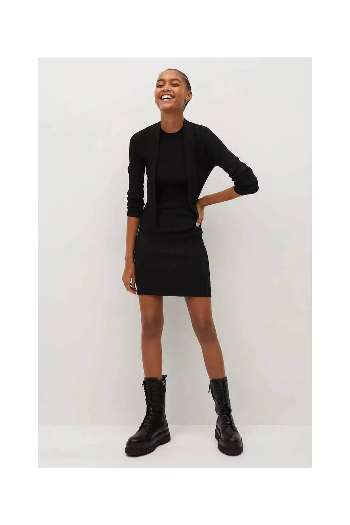 Mango Robes Mi Longues Femme couleur noir