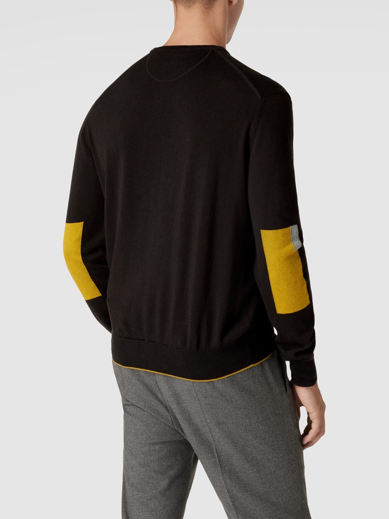Strickpullover mit Label-Stitching in schwarz