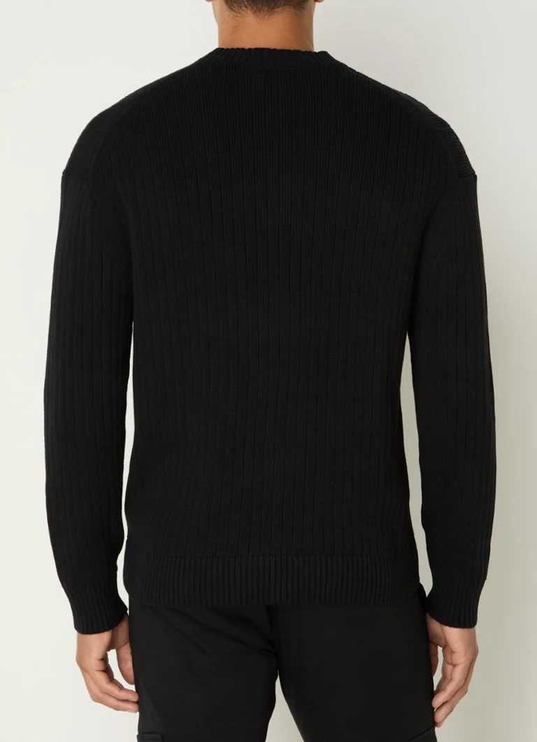 Maglione Calvin Klein Linear a maglia fine con logo