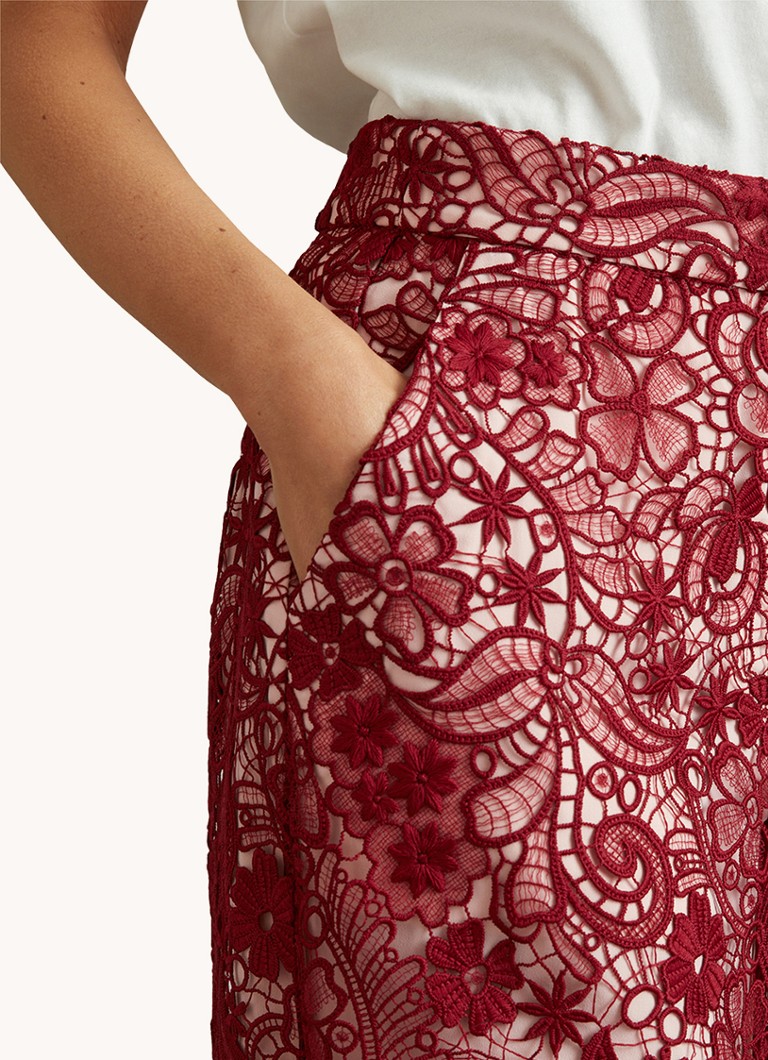 Jupe crayon midi Reiss Flo avec dentelle