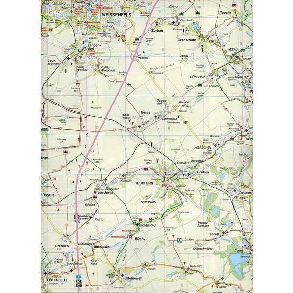 Unteres Saaletal. Weißenfels, Merseburg, Zeitz und Umgebung 1 : 50 000. Radwander- und Wanderkarte - Wanderkarte