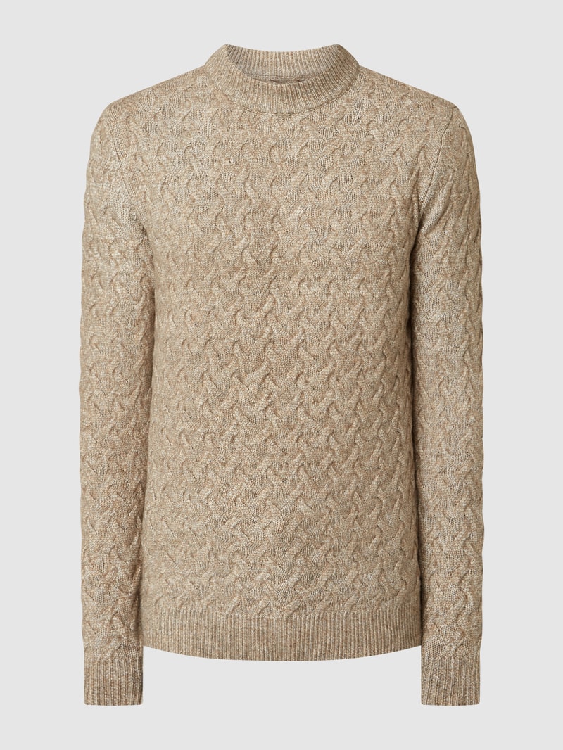 Pullover mit Zopfmuster in offwhite