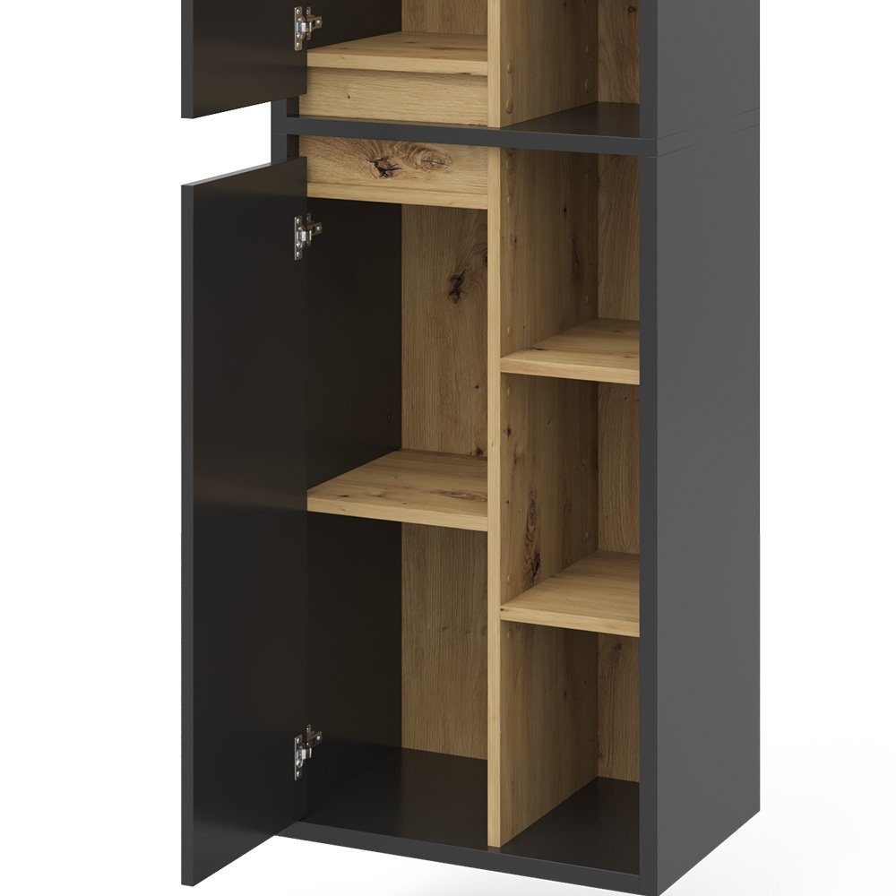Vicco Hochschrank Badezimmerschrank VIOLA Anthrazit/Artisan-Eiche
