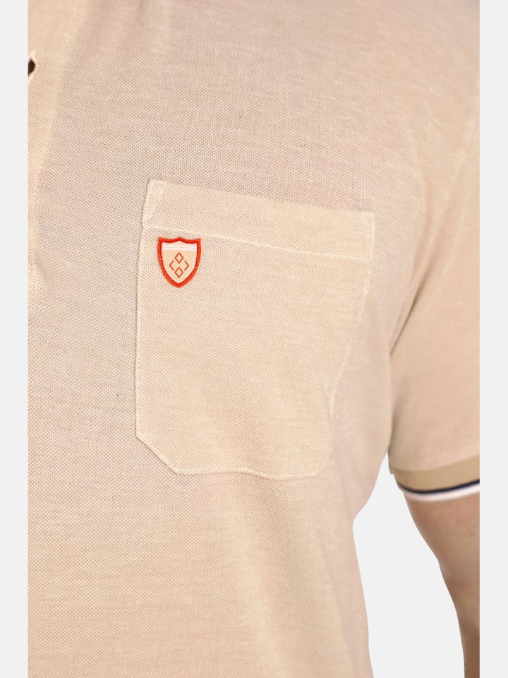 Charles Colby Poloshirt EARL IVOR in beige melange günstig kaufen