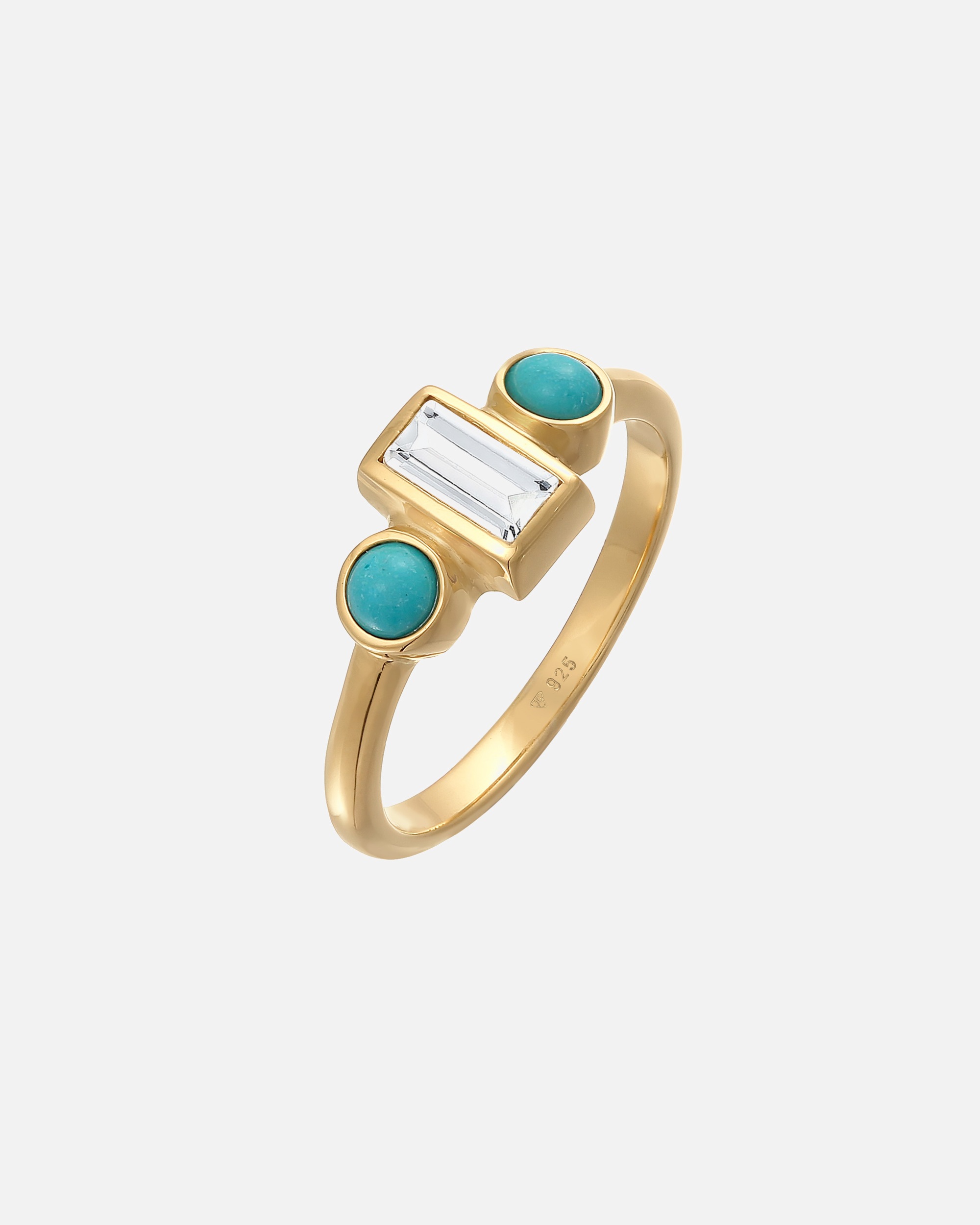 Inel de logodnă vintage strălucitor pentru femei Elli PREMIUM cu topaz și howlit în argint 925 placat cu rodiu