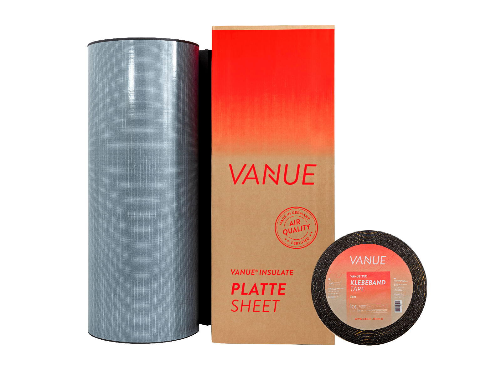VANUE XS 6 m² selbstklebendes 19 mm Dämmstoff-Set