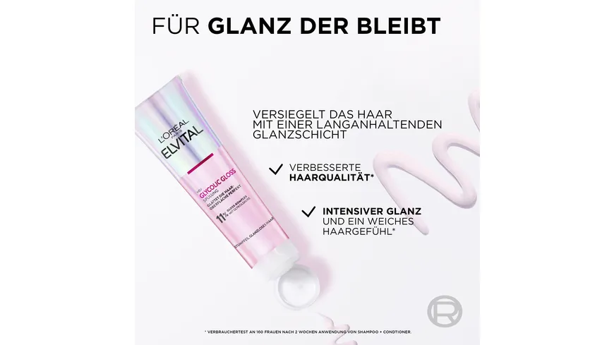 L'Oréal Paris Elvital Glycolic Gloss Spülung - Glättet das Haar und sorgt für Geschmeidigkeit und intensiven Glanz 150 ml