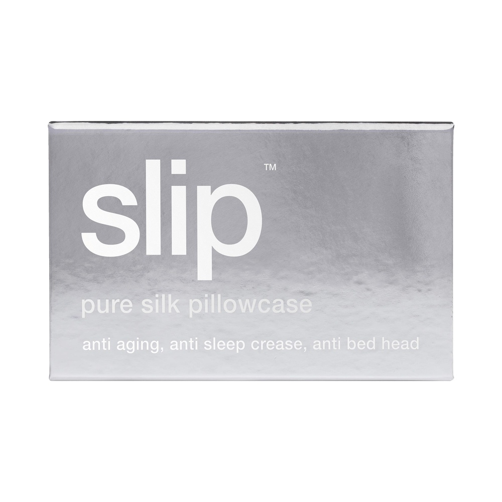 slip taie d'oreiller pure soie slip - queen - argenté taie d'oreiller queen