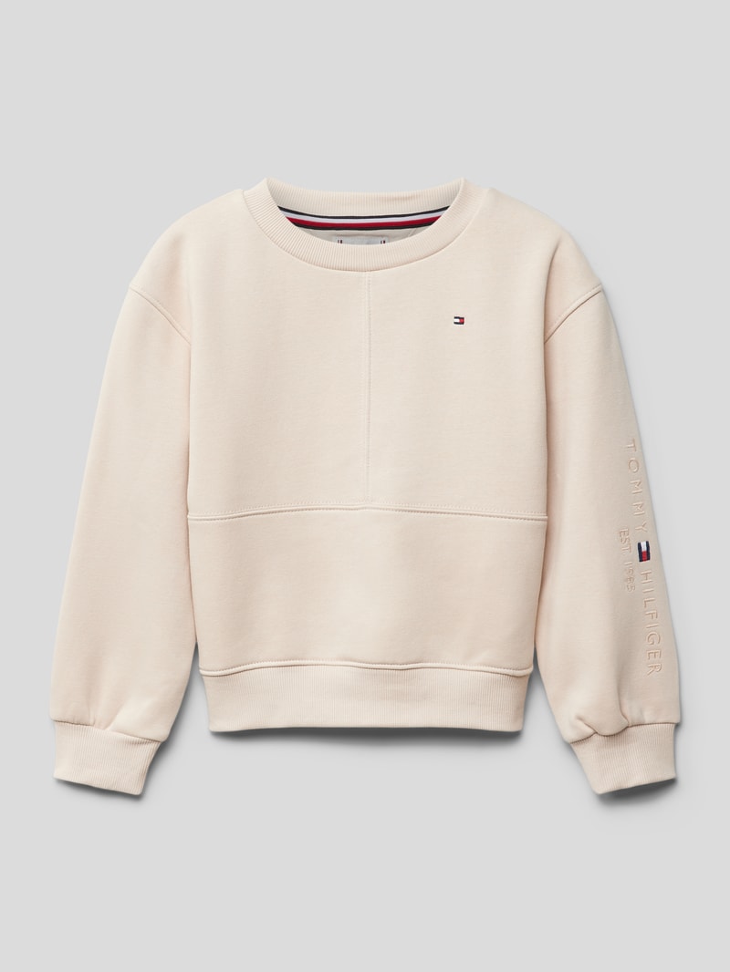 Sweatshirt mit Label-Stitching in ecru