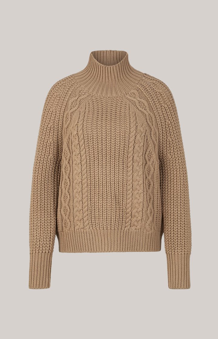 Schurwoll-Mix-Pullover in Beige