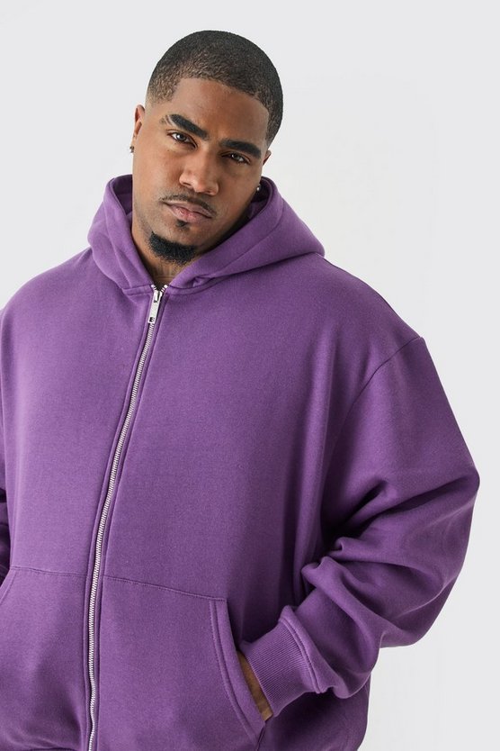 Plus kastiger Oversize Hoodie mit Reißverschluss