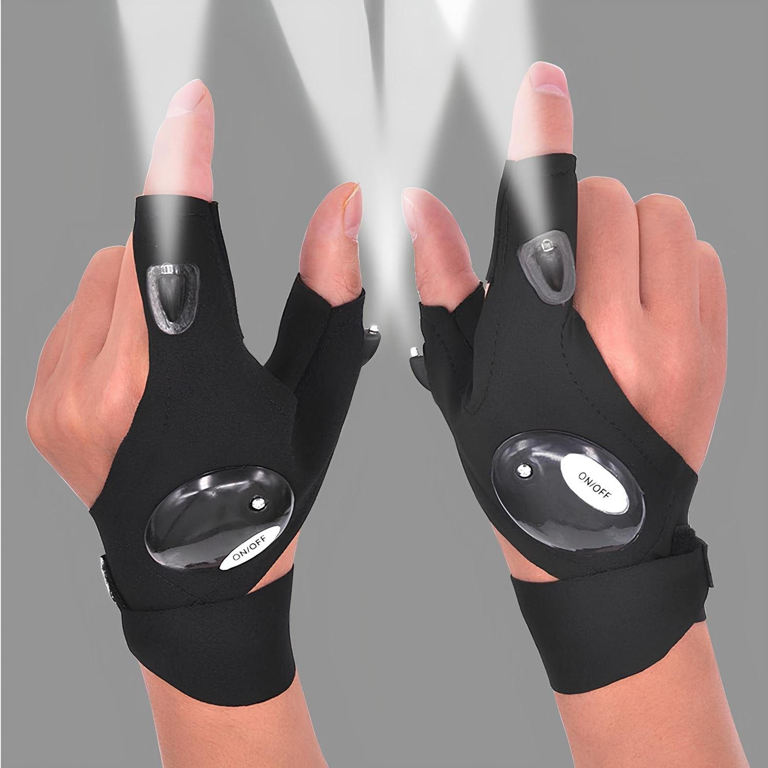 Einemgeld Angelhandschuhe 2PCS Geschenke für Männer, Handschuhe mit Licht Angelzubehör Gadgets