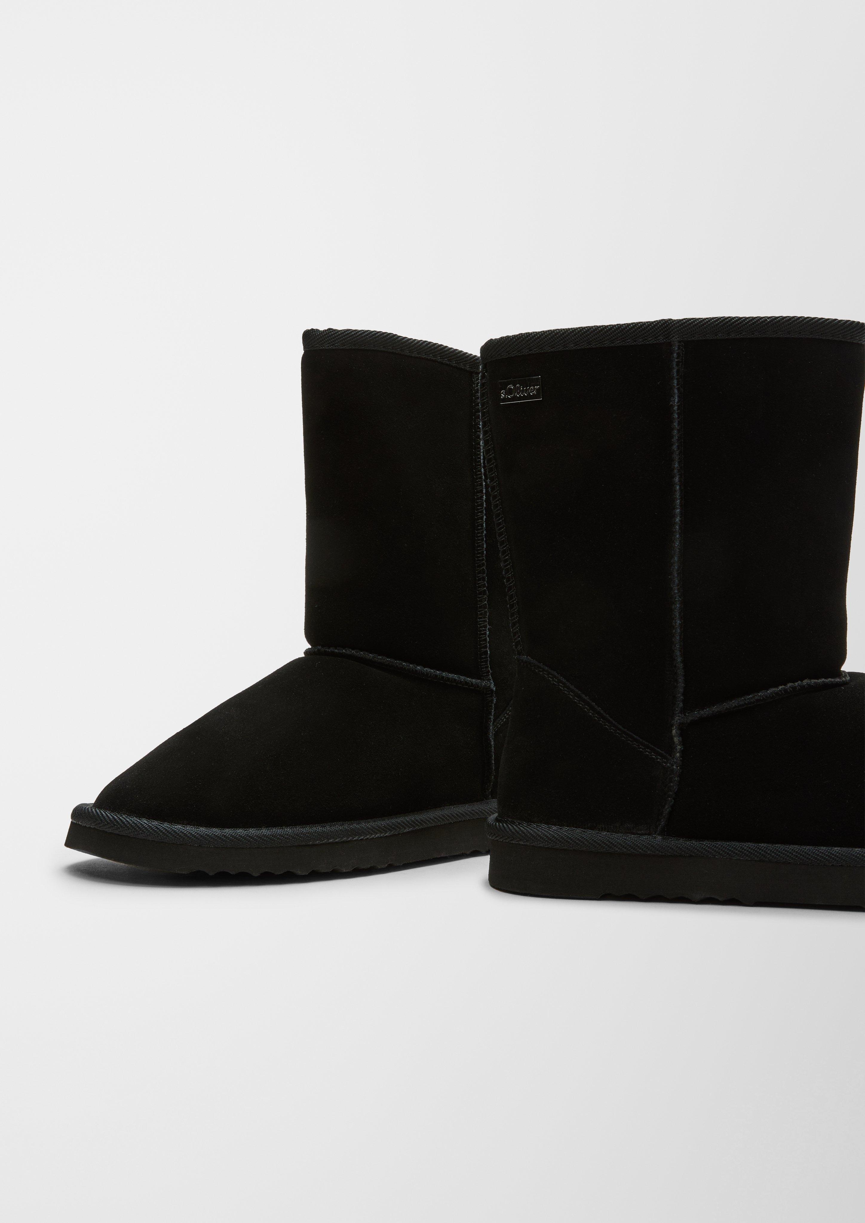 Gefütterte Velourslederstiefel  6006579-001