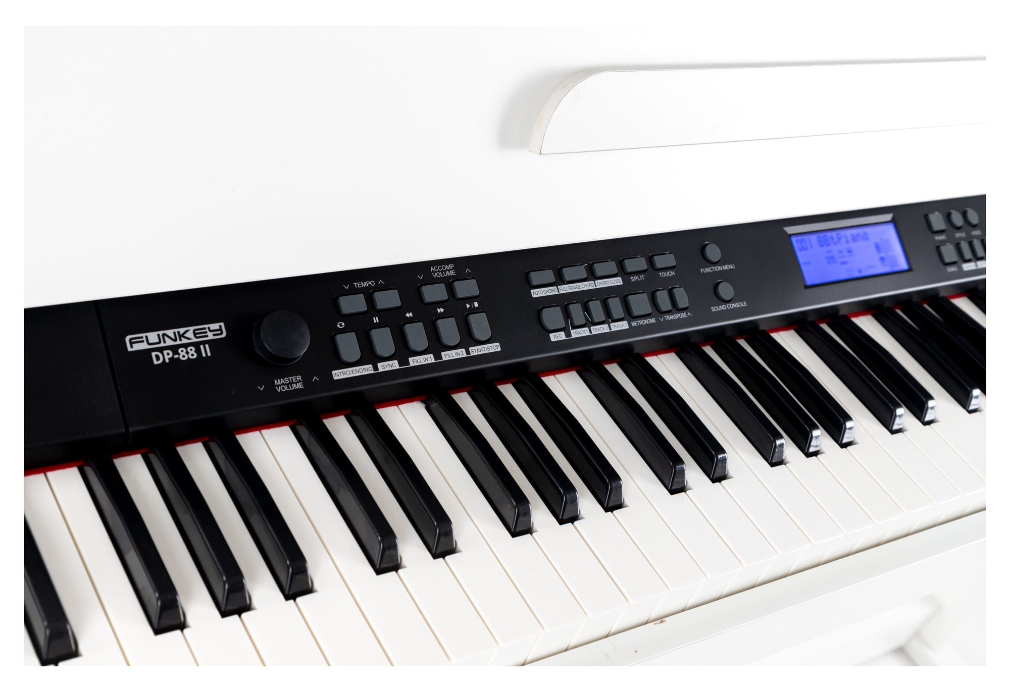 FunKey Digitalpiano DP-88 II E-Piano mit 88 anschlagsdynamische Tasten, (Spar-Set, 4 tlg., inkl. Keyboardbank, Kopfhörer und Klavierschule), umfangreiche Begleitautomatik und Keyboard Chord Akkordbegleitung