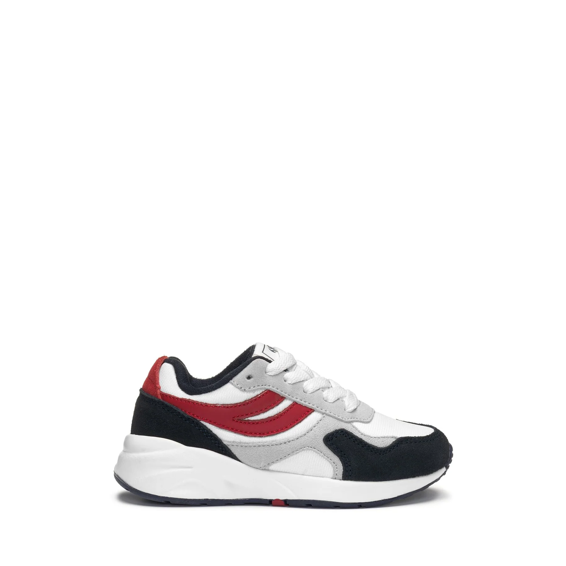 4073 KIDS TRAINING POLY SUEDE-BLUE NAVY-RED-GREY SILVER