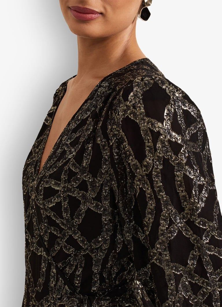 Rochie midi Jazminda cu paiete, model înfășurat, de la Phase Eight