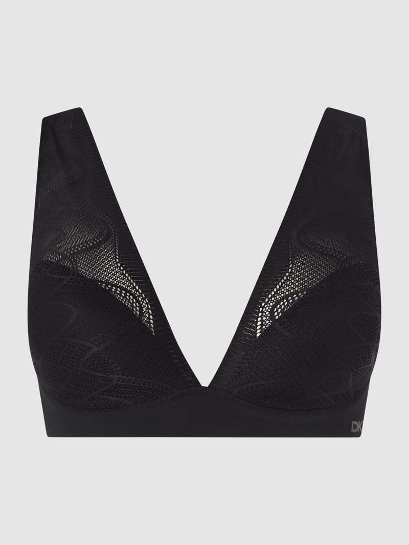 Bralette mit Spitze in schwarz