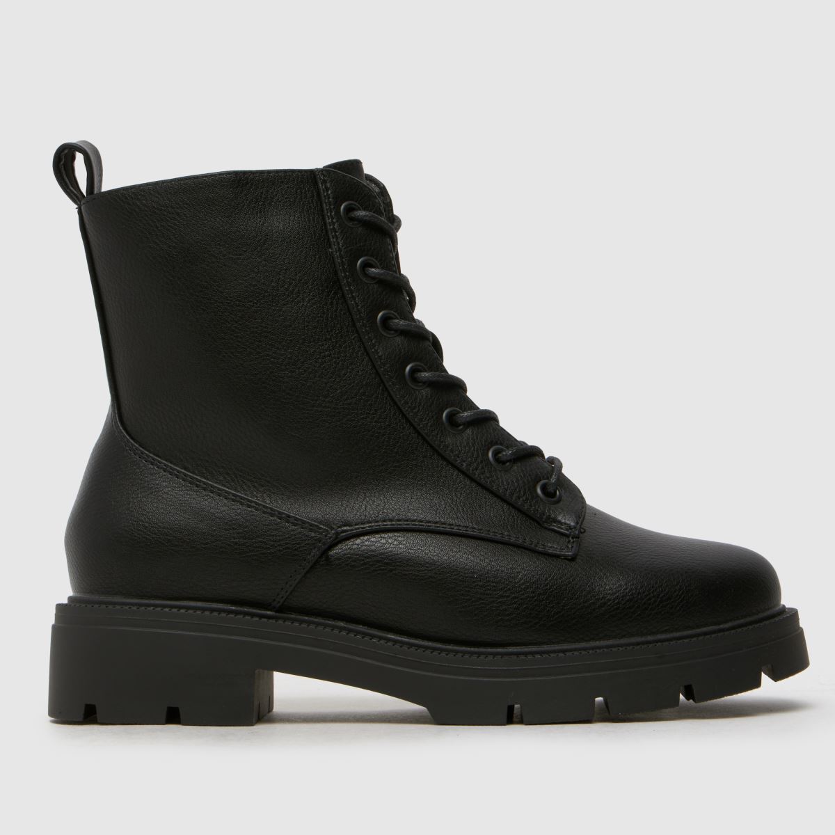 Schuh – Wide Fit – Andria – Svarta snörstövlar