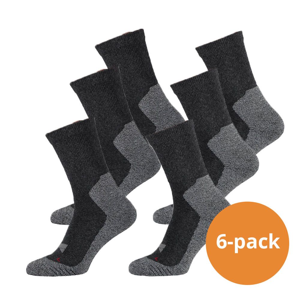 Xtreme 6 Paar Multi Antraciet Hiking Socken