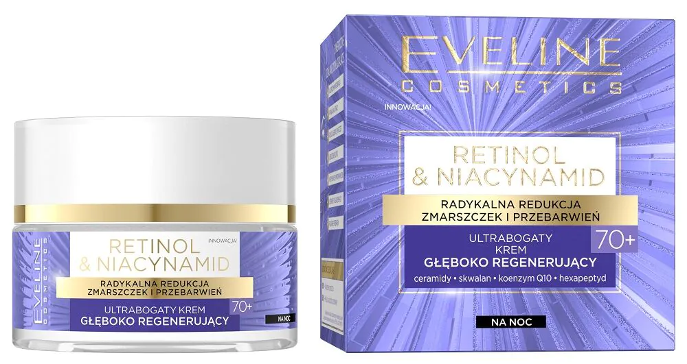„Eveline“ retinolio ir niacinamido naktinis kremas nuo 70 metų