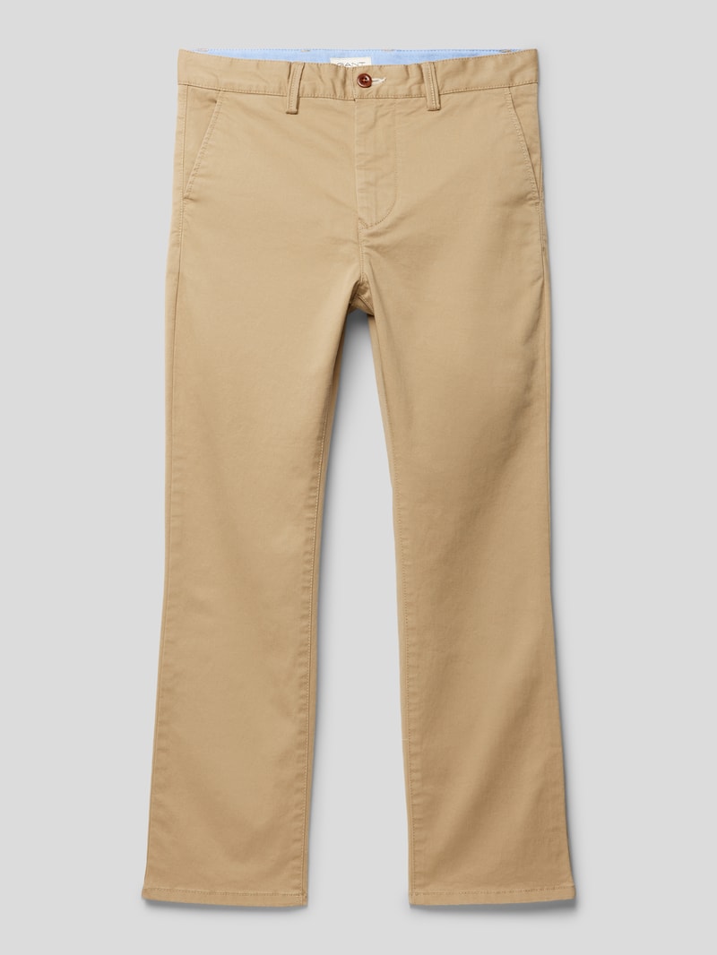 Chino mit Paspeltaschen in hellbraun