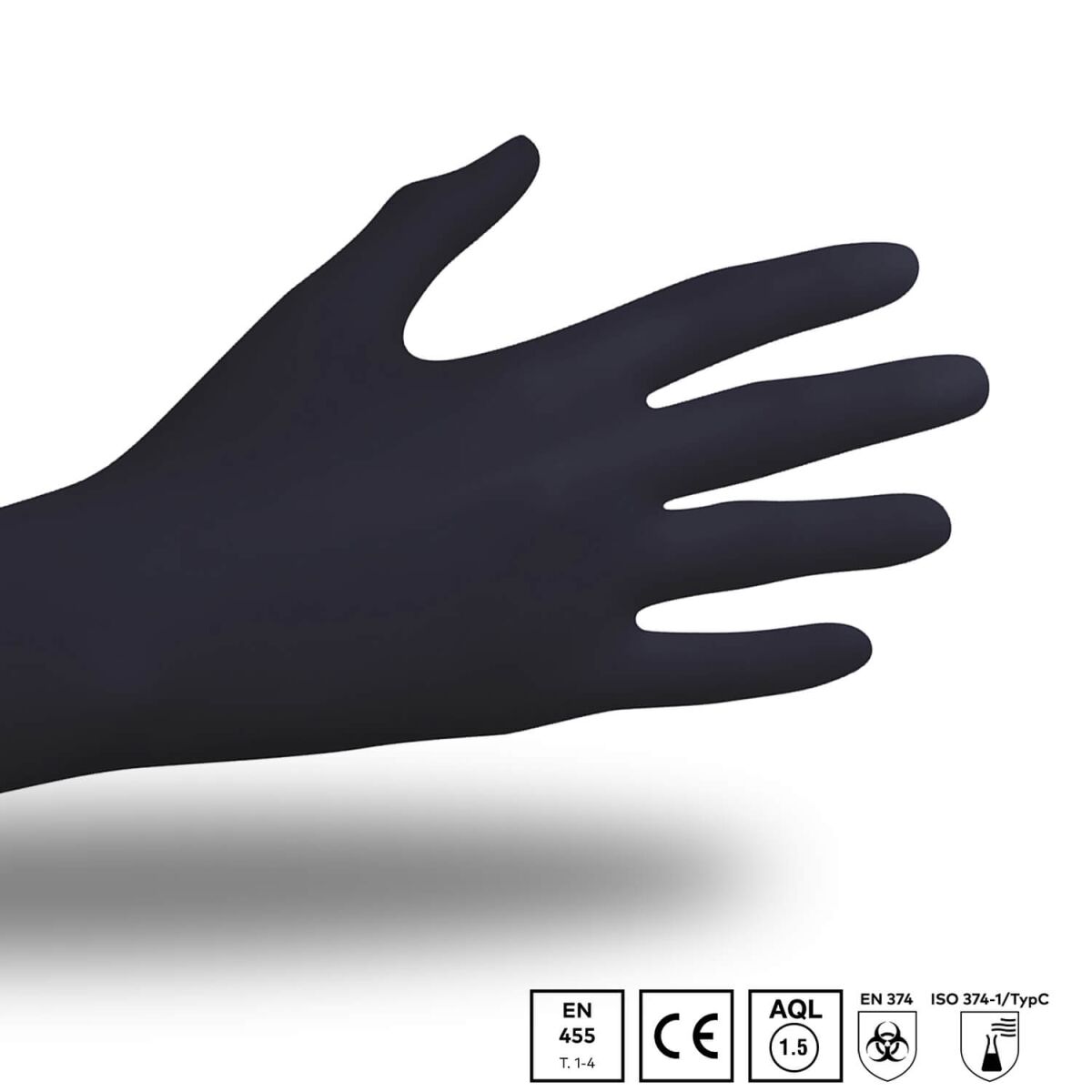 Unigloves BLACK PEARL Nitrilhandschuhe schwarz M, 100Stk.